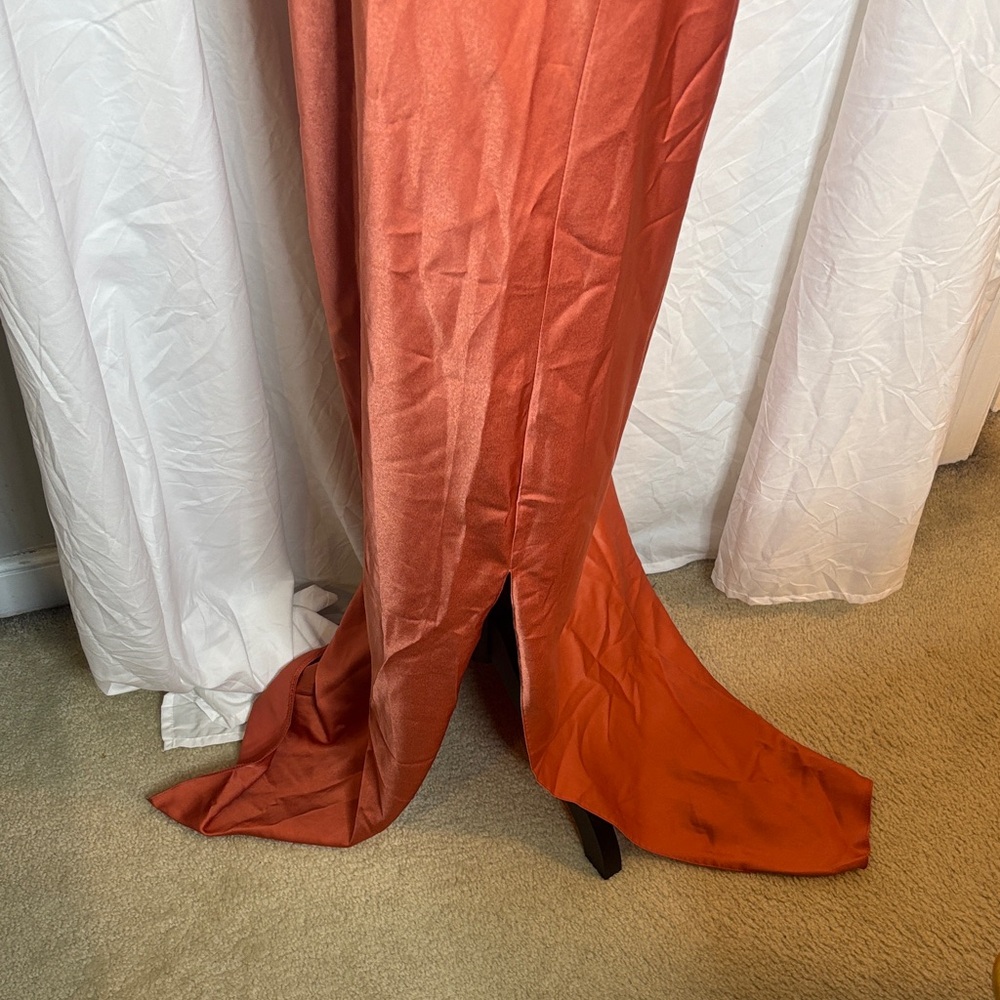 ASOS One Shoulder Dress in Rust Orange - Picture 8 of 11